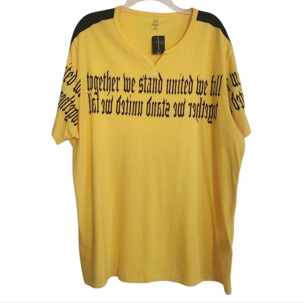 Yellow & Black Graphic T-Shirt (Together We Stand United We Fall ) SZ XXL NWT
